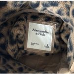 Abercrombie & Fitch Fleece Tan Pullover Leopard Quilted Womens S Cozy Snap Neck Photo 6