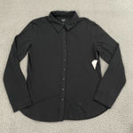 Gap NWT  Knit Shirt Women M Black Preppy Button Up Long Sleeve Photo 0