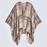 CHECKERED CAPE SHAWL Black Size undefined Photo 0