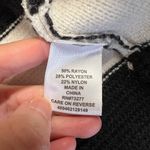 Elle Black & White Striped Heavyweight Knit Open Sweater Cardigan Jacket Large Photo 2