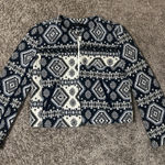 Endless Rose  Navy and White Patterned Jacket Photo 0