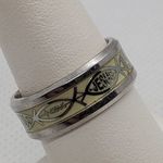 Glow in the Dark Jesus Fish Ring Green Size 8 Photo 2