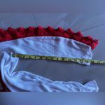 Solitaire  Swim Cover Up Dress Womens  White Crochet V Neck Pullover M White/red Photo 4