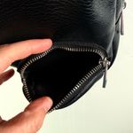 Sondra Roberts  Squared Black Leather Sling Backpack Crossbody Photo 6