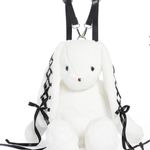 Current Mood Cuddly Bunny Plush Backpack - White Photo 0