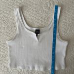 Wild Fable White Split Neck Super Cropped Tank Top M Photo 5