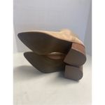 ZBY Women’s Tan Beige Ankle Boots Side Gore Size 7 Block Heels See Description Photo 3
