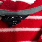 Lands' End Lands’ End Women’s Red and White Striped Quarter Zip Fleece Sweatshirt Size XS Photo 2
