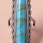 Antique Design Blue Long Ring Unique Photo 2