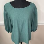 W5 Anthropologie Green Short Sleeve Textured Blouse Size X-Large Photo 0