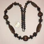 Vintage Bronze Tone Gunmetal Gray Dark Metal Beaded Boho Necklace Photo 3