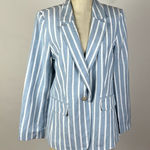 Loft Petite Striped Linen Blend Modern Blazer Photo 0