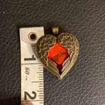 Summoning Heart Crystal Pendant Gothic Angel Wing Necklace Charm Red Photo 2