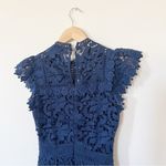 Sea NY Abby Puff Sleeve Lace Dress Navy Blue Size 00 Photo 9
