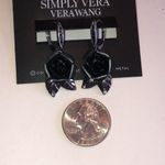 Vera Wang Simply Vera Silver Tone Black Rose Earrings Photo 3
