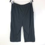 Woman Within  Pants Cropped Wide Leg Knit Stretch Lounge Pockets Black M 14/16 Photo 1