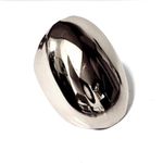 Sam Edelman NEW - Shiny Silver Boho Chic Elegant Oversized Oval Statement Ring - Size 7 Photo 3