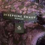 Josephine Chaus  Purple Floral Sheer Button Down Blouse Top Sz 16 100% silk Photo 4