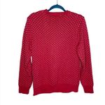 Prego Red Crew Neck Knit Cotton Sweater USA Photo 3