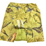 Muse Linen Sequined Parakeets & Butterflies Straight Skirt Green Size 14 Photo 13