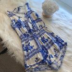 Blue & White Floral Romper Photo 2