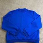 XL Royal Blue Quilted Geometric Textured Bomber Jacket Full Zip Photo 4