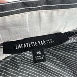 Lafayette 148  cotton poplins pinstripe button down shirt gray white sz 16 Photo 2