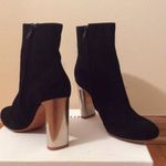 CELINE Old BAM BAM black suede leather ankle boots silver heel Sz 9.5 Brand New Photo 0