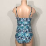 La Blanca  blue and green tankini set. Size 10-top/6-bottom Photo 6