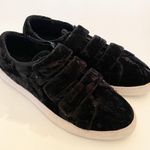 Rebecca Minkoff  Women's SIze 9 Black Crinkled Velvet Becky Velcro Strap Sneakers Photo 3