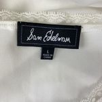 Sam Edelman  Ivory Lace Trim Pleat Front Short Sleeve Blouse Top L Photo 5