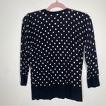 White House | Black Market Polka Dot Chiffon Ruffle Front Cardigan Sweater L Photo 2