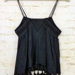 Urban Outfitters  Ecote Cami Top Women S Black Floral Bead Tassel Romantic Goth Photo 10