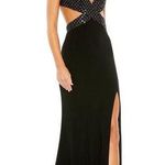 Mac Duggal Black Style No. 68166 halter neckline open back sequin bodice sz 6 Photo 0