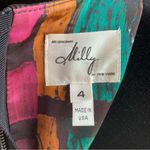 Milly An Original  of New York SILK Graffiti Abstract PINK Peplum Mini Dress 4 Photo 10