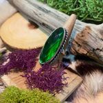 Peridot 925 Silver Statement Ring Size 8.5 Green Photo 1