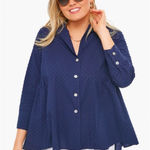 Tuckernuck Pomander Place Navy Swiss Dot Scarlett Top Size XXL Photo 0