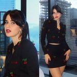 Teddy Fresh  Cherry on Top Beaded Cardigan Sweater Top Black Red 3X Cherries Photo 1