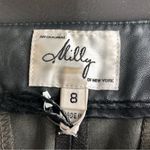 Milly  NY Genuine Black Stretch Leather Pants 8 zippers at hem moto style Photo 10