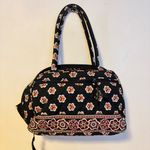 Vera Bradley Zip Closure Duffel Shoulder Bag Black Orange Pirouette Medium Size Photo 1