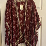 A‎ new approach ANA Burgundy Floral Wrap One Size New Boho Festival Swim Coastal Red Photo 0