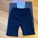 Lululemon black leggings with silver metallic ombre design seamless Photo 1