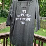 Torrid  Raglan Sleeve Graphic Tee Green 3/4 Sleeve 4 4X Happy Hour Shirt Photo 0