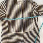 Tory Burch Rene Gray Cream Striped Zipper Jacket 3/4 Sleeves EUC Sz 0 Photo 7