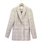 House of Harlow 1960 Long Double Breasted Blazer Cream & Tan Glen Plaid Size XS Photo 4