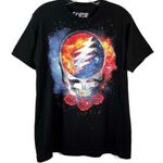 Liquid Blue Grateful Dead Skull Rose Logo Galaxy Print Short Sleeve Unisex Tee M Photo 0