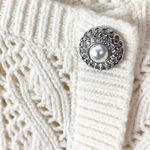 EXPRESS  Cream Knit Long Sleeves Pearl Embellished Buttons Cardigan, Size XL Photo 5
