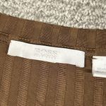 Hugo Boss  Shirt Womens Medium Top Ribbed Brown Stretch Career Minimalist Photo 2