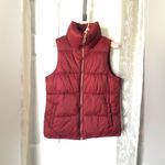 Old Navy women puffer vest fleece lining full zip up with pockets size small Photo 2