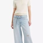 Levi's NWT  Xl Baggy Straight Women's Jeans 27X31 Light Blue  Removable Belt Photo 0